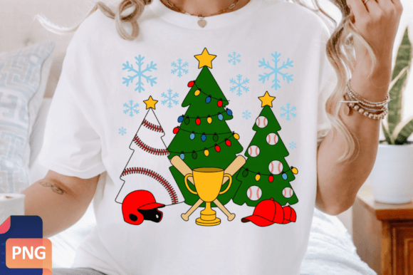 Baseball Christmas Tree PNG Clipart: A Festive Illustration for Creative Branding
