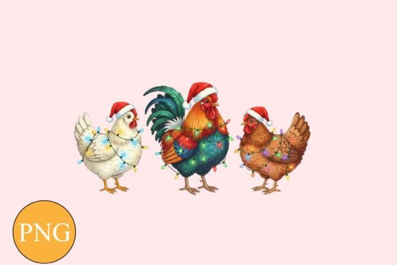 Christmas Chickens Clipart PNG Review for Illustrations