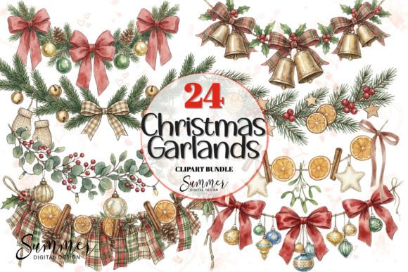 Christmas Garland Decorations Clipart: A Brand Designer’s Review for Illustrations