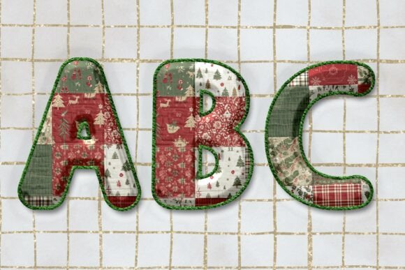 Christmas Patchwork Alphabet - 3D PNGs: A Versatile Illustration Asset for Content Creators