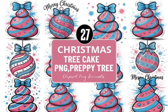 Christmas Tree Cake Png, Preppy Christmas: A Versatile Illustration for Content Creators