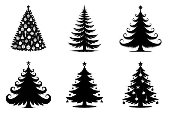 Christmas Tree Vector Illustration Set for Illustrations