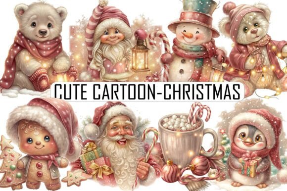 Cute Cartoon-Christmas Clipart Png for Handmade Projects