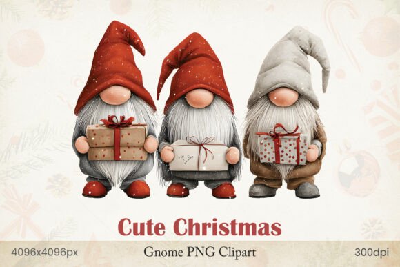 Cute Christmas Gnome PNG Clipart: A Versatile Illustration for Holiday Branding