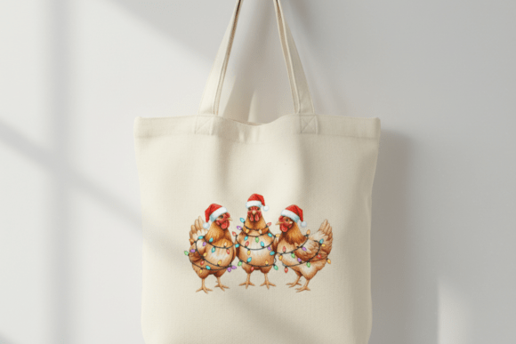 Funny Hens with Christmas Lights Illustration Review for Small Business Branding