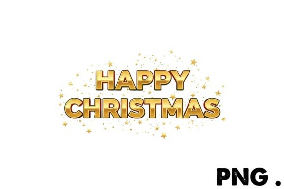 Golden Happy Christmas PNG: A Vibrant Illustration for Content Creators