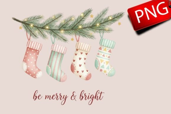 Hand Drawn Christmas Socks PNG: A Versatile Graphic Design Asset for Festive Branding