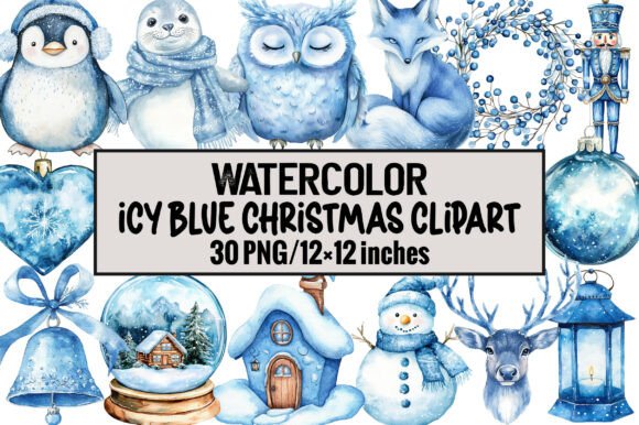 Icy Blue Christmas Clipart: A Brand Designer’s Review of Illustrations