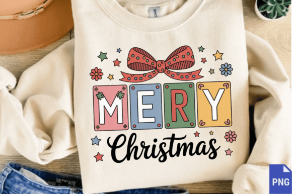 Merry Christmas Cute Girly Bow PNG, Merr – A Festive Illustration for Local Business Branding