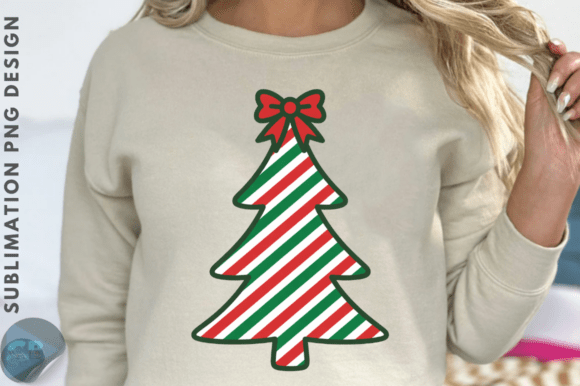 Preppy Christmas Tree Clipart PNG Design for Illustrations