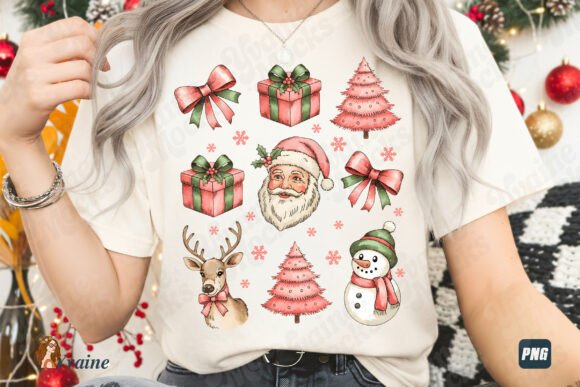 Preppy Coquette Pink Christmas PNG: A Versatile Illustration for Seasonal Branding