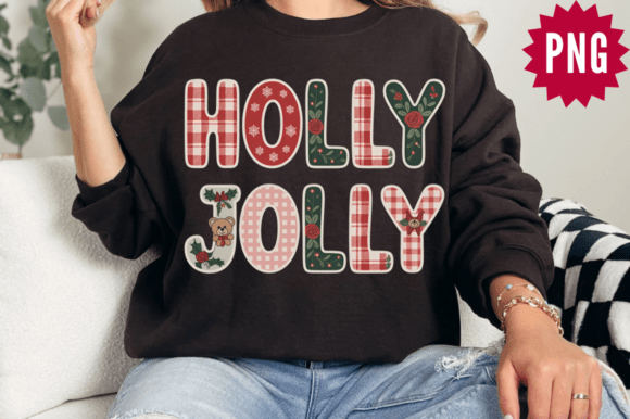 Retro Christmas Holly Jolly PNG Design: A Festive Illustration for Creative Sellers