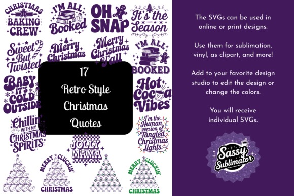 Retro Christmas Quotes 17 SVGs: A Designer’s Review