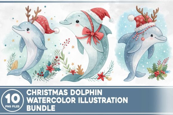 Review: Christmas Dolphin Watercolor Dragon Embroidery Design