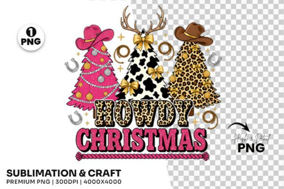 Western Trees Christmas Sublimation PNG for Local Business Branding