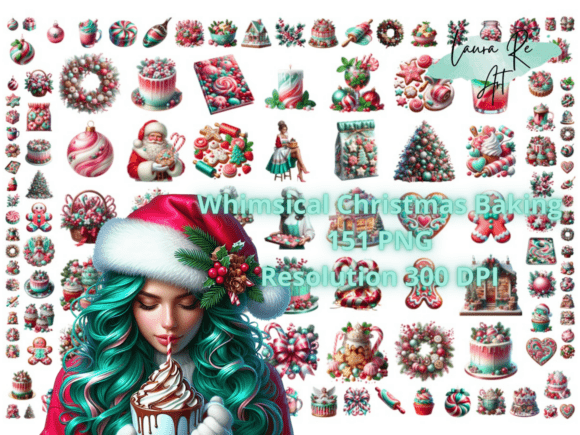 Whimsical Christmas Baking Illustrations for Local Business Branding